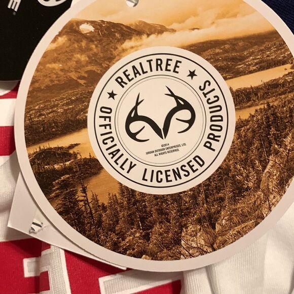 REALTREE Baseball T-Shirt 70% cotton/30% polyester. Arctic white/blue sapphire - Picture 7 of 8